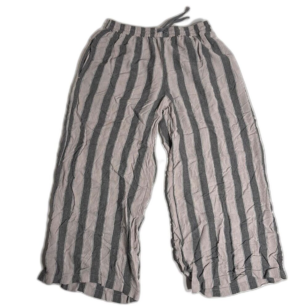 Volcom Stripped Blueish Gray Elastic Waist Pants